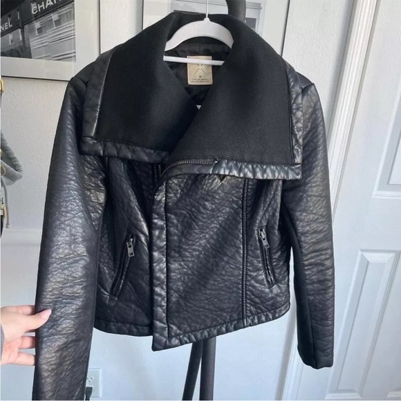 Urban Outfitters -Pins And Needles Vegan Leather Asymmetrical Moto Jacket, M - Picture 1 of 3